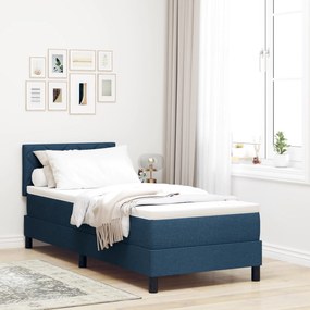 vidaXL Κρεβάτι Box Spring με Στρώμα & LED Μπλε 80x200 εκ. Υφάσματος