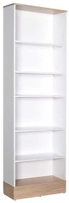 Βιβλιοθήκη μελαμίνης Base Megapap χρώμα oak - λευκό 60x26x197εκ.-GP009-0146