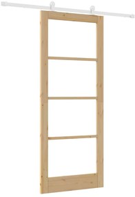 vidaXL Συρόμενη Πόρτα ORKDAL Καφέ 86 x 211 cm Ξύλο και μέταλλο