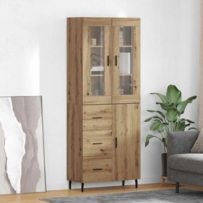 vidaXL Highboard με συρτάρι 2 pcs Artisan Oak Επεξεργασμένο ξύλο
