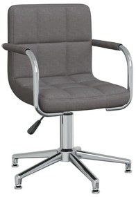 vidaXL Καρέκλα Τραπεζαρίας Περιστρεφόμενη Σκούρο Γκρι Υφασμάτινη