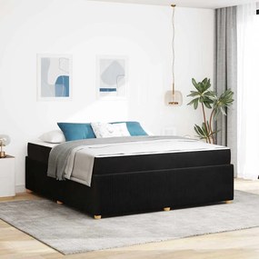 vidaXL Σκελετός κρεβατιού με στρώμα Μαύρο 180 x 200 cm Βελούδο
