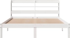 vidaXL Σκελετός Κρεβ. Χωρίς Στρώμα Λευκό 135x190 εκ Μασίφ Πεύκο