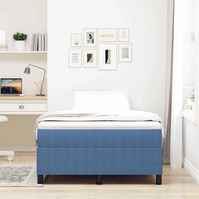 vidaXL Κρεβάτι με ελατήρια Μπλε και άσπρο 120 x 200 cm