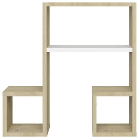 vidaXL Ραφιέρες Τοίχου 2 τεμ Λευκό/Sonoma Δρυς 50x15x50εκ. Μοριοσανίδα