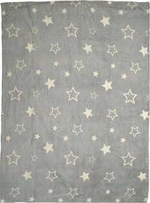 Φωσφοριζέ Κουβέρτα Fleece Μονή (160x220) Nef-Nef Homeware Junior Starlight Grey