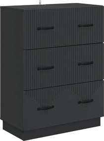 vidaXL Ντουλάπι με Συρτάρια Μαύρο 66 x 34,5 x 87 εκ.