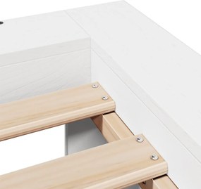 vidaXL Σκελετός Κρεβ. Χωρίς Στρώμα Λευκό 75x190 εκ Μασίφ Πεύκο