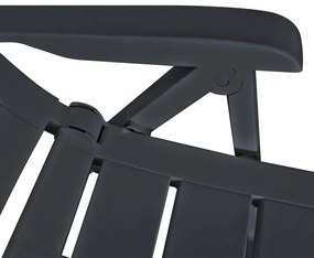 vidaXL Καρέκλες Κήπου Ανακλινόμενες 4 τεμ. Ανθρακί Πλαστικές