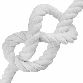 vidaXL Κωτόσχοινo 30 mm 10 m Λευκό 100% Βαμβάκι