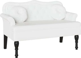 vidaXL Καναπές Chesterfield Λευκό 120,5 x 65 x 75 εκ. Τεχνητό Δέρμα