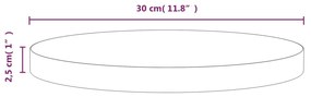 vidaXL Επιφάνεια Τραπεζιού Γκρι Ø30 x 2,5 εκ. από Μασίφ Ξύλο Πεύκου