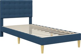 vidaXL Σκελετός κρεβατιού με στρώμα Μπλε 100 x 200 cm Ύφασμα