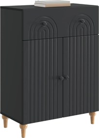 vidaXL Πλαϊνό γραφείο Μαύρο 66 x 34,5 x 90 εκ Επεξεργασμένο Ξύλο