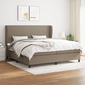 vidaXL Κρεβάτι Boxspring με Στρώμα Taupe 200x200 εκ. Υφασμάτινο