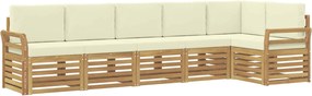 vidaXL Σειρά Καναπέ Εξωτερικού 6 pcs Λευκό και Κρεμ