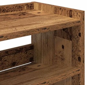 Ράφι παπουτσιών Παλιό ξύλο 80x25x100 cm Κατασκευασμένο ξύλο - Καφέ