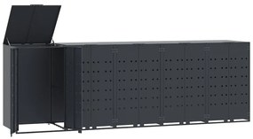 vidaXL Πλαίσιο Κάδων Απορριμμάτων 5 Κάδοι Ανθρακί 345x79x117 εκ Ατσάλι
