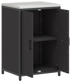 vidaXL Ντουλάπα Αποθήκευσης Κουζίνας Μαύρο 60 x 50 x 92 εκ. Ατσάλι