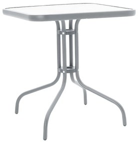 Τραπέζι Watson pakoworld μέταλλο γκρι-γυαλί 70x70x70εκ