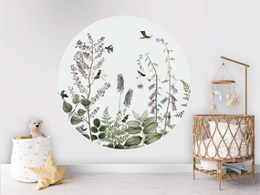 Hummingbird Hedge Ταπετσαρια Τοιχου Μοβ Στρογγυλη 80cm