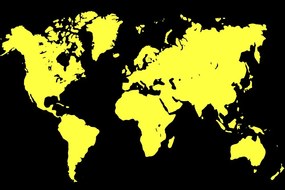 Εικόνα κίτρινου χάρτη σε μαύρο φόντο - 120x80