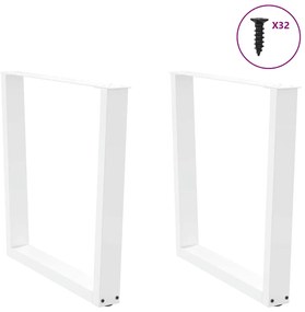 vidaXL Πόδια Τραπεζαρίας Σχήματος V 2 τεμ. Λευκά 90x(72-73,3) εκ. Ατσάλι