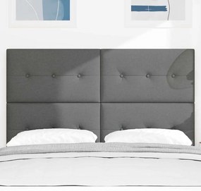 vidaXL LED Κεφαλάρι με φώτα λωρίδας LED Σκούρο Γκρι 160 cm ύφασμα