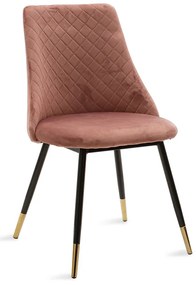 Καρέκλα Giselle pakoworld βελούδο σάπιο μήλο-μαύρο χρυσό πόδι