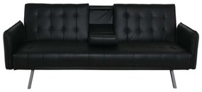 Καναπές Κρεβάτι WELLS PU Μαύρο 188x82x80cm Bed:168x100x36cm