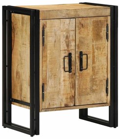 vidaXL Ντουλάπα Παπουτσιών Μαύρη 30x30x40 εκ. Μασίφ Ξύλο Μάνγκο και Σίδερο