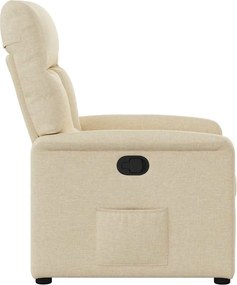 vidaXL Πολυθρόνα Ανακλινόμενη Κρεμ Υφασμάτινη