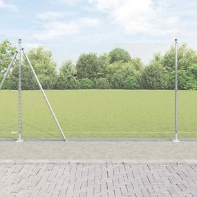 vidaXL Φράχτης με Στήλες. Ασημί 1.4 x 25 m Ατσάλι με επικάλυψη PVC