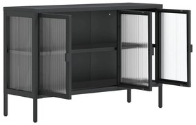 vidaXL Ντουλάπι Μαύρο 105 x 35 x 70 εκ. από Γυαλί και Ατσάλι