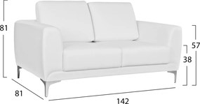 ΚΑΝΑΠΕΣ 2ΘΕΣΙΟΣ KΕΝΖΙΕ HM3121.22 ΜΕ ΛΕΥΚΟ PU 142x81x81 εκ.