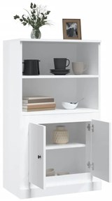 vidaXL Ντουλάπι Γυαλ. Λευκό 60x35,5x103,5 εκ. από Επεξεργασμένο Ξύλο
