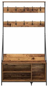 vidaXL Ράφι Ρούχων Παλιό Ξύλο 100 x 41 x 184 εκ Επεξεργασμένο ξύλο