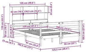 ΚΡΕΒΑΤΙ ΒΙΒΛΙΟΘΗΚΗ ΧΩΡΙΣ ΣΤΡΩΜΑ 120X190 ΕΚ ΜΑΣΙΦ ΞΥΛΟ ΠΕΥΚΟΥ 3322225