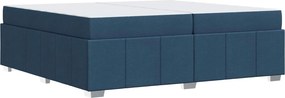 vidaXL Σκελετός Κρεβατιού με στρώμα Μπλε 200 x 200 cm ύφασμα