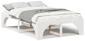 vidaXL Κρεβάτι δαπέδου Λευκό 120 x 200 cm Μασίφ ξύλο πεύκου