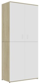 vidaXL Παπουτσοθήκη Λευκό/Sonoma Δρυς 80 x 39 x 178 εκ. Μοριοσανίδα
