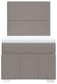 vidaXL Κρεβάτι Boxspring με Στρώμα Taupe 100 x 200 εκ. Υφασμάτινο