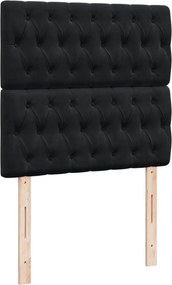 vidaXL Κρεβάτι Boxspring με Στρώμα Μαύρο 90x190 εκ.Υφασμάτινο