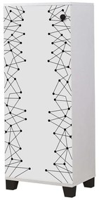 Παπουτσοθήκη Filinta 869VEL6503 50x38x127cm White-Black Πλαστικό,Μοριοσανίδα