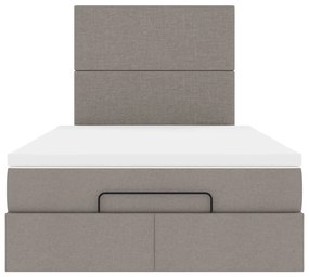 vidaXL Οθωμανικό κρεβάτι με στρώμα Taupe 120x200cm ύφασμα