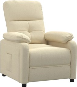 vidaXL Πολυθρόνα Ανακλινόμενη Κρεμ Υφασμάτινη