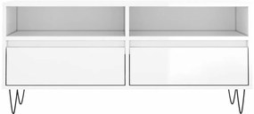 vidaXL Έπιπλο Τηλεόρασης Γυαλ. Λευκό 100x34,5x44,5 εκ. Επεξεργ. Ξύλο