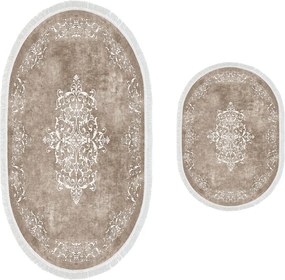 Bathmat Set (2 Pieces) 410616 - O - Beige Beige
White