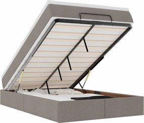 vidaXL Οθωμανικό κρεβάτι με στρώμα Taupe 120x200cm ύφασμα