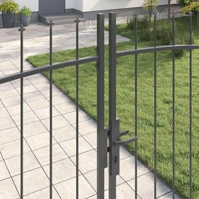 vidaXL Διπλή Πύλη WOERDEN 400 x 249,5 εκ. Ατσάλι Γκρι Κλειδώσιμο